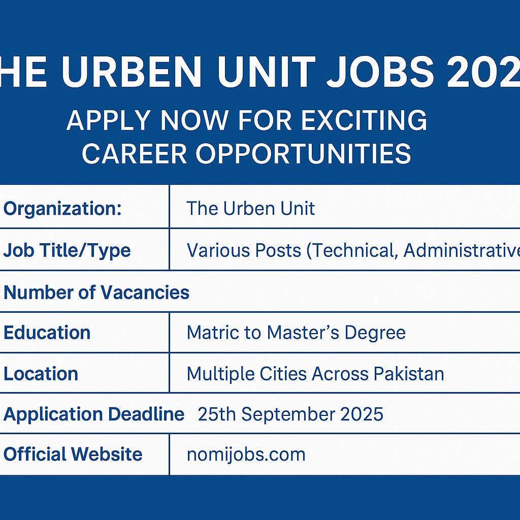 The Urben Unit Jobs 2025